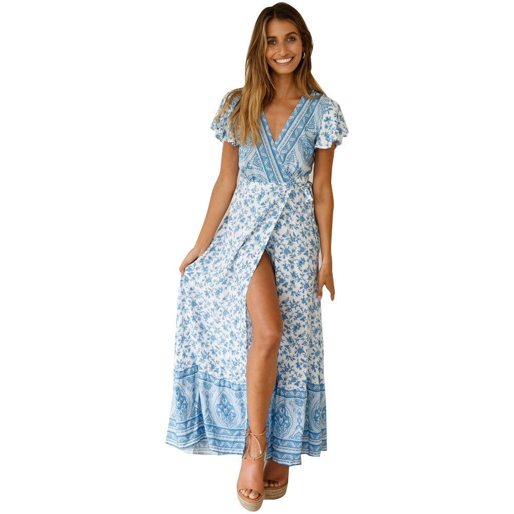 Women's Casual Vacation Print Long Dress