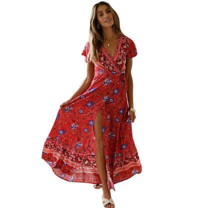 Women's Casual Vacation Print Long Dress